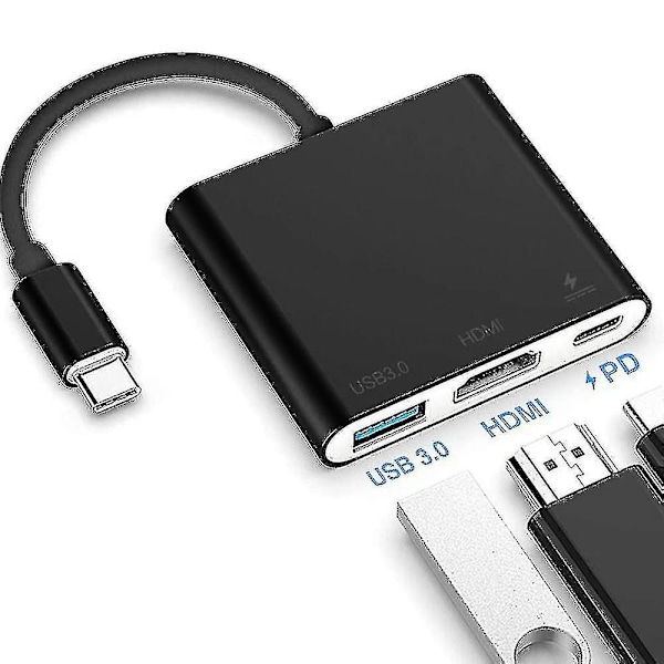 XJ Typ C-adapter, USB 3.1-hubb (kompatibel med USB-C Thunderbolt 3-port) till