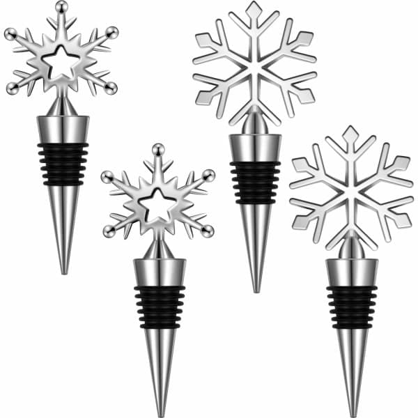 4 st Snöflinga Julvinkorkar (Ny Stil)