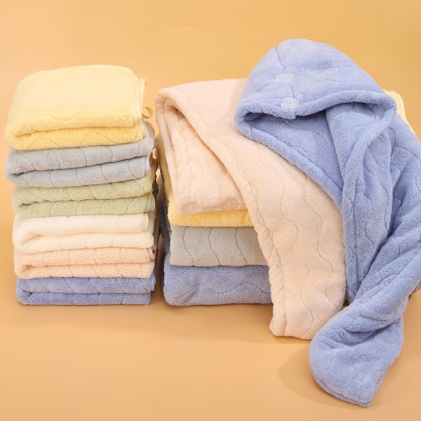 XJ Hårhandduk i korallfleece, mikrofiber snabbtorkande handduk, tjock, anti-frizz, för hemmet