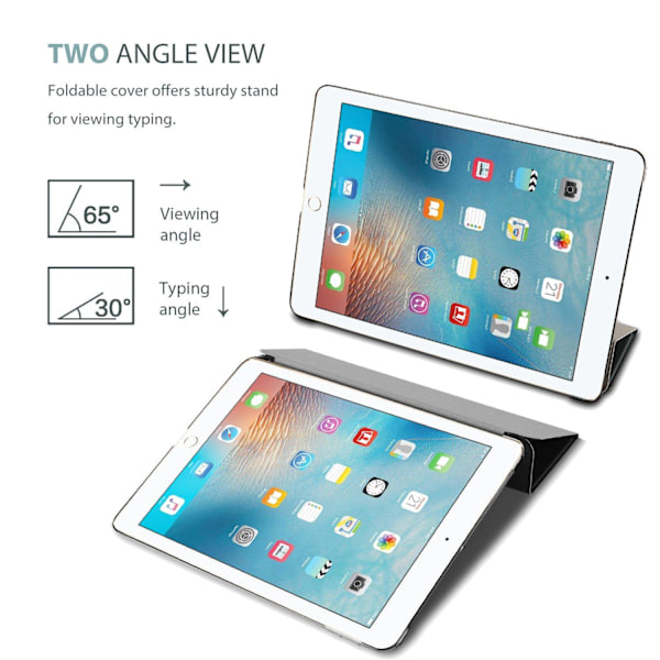 XJ-INF iPad-kotelo 9,7 tuuman iPad 5/6 iPad Air 1/2 Smart Cover -kotelo Musta