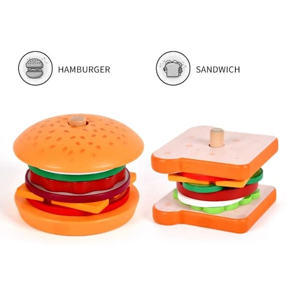 Stabling Legetøj Førskole Pædagogisk Legetøj BURGER BURGER Burger[XJ]