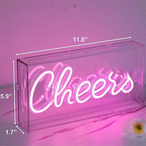 Cheers Neonskilt USB LED-skilt Bord Lightbox Cheers Neon Barskilt 3D Vegg Neon Varmt Lys Skilt For P