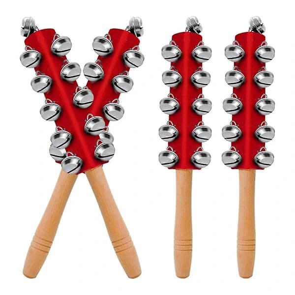 4 kpl Joulukellot Puukahva Kellot Instrumentti