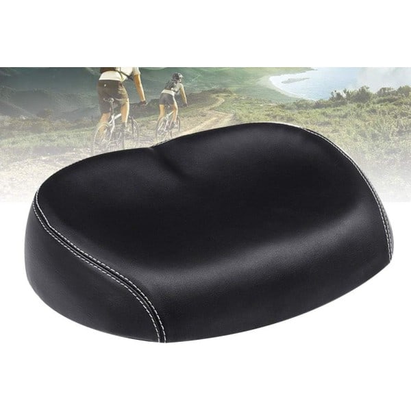 Næsefri komfortabel bred cykelsadel med polstret Memory Foam-pude til de fleste cykler