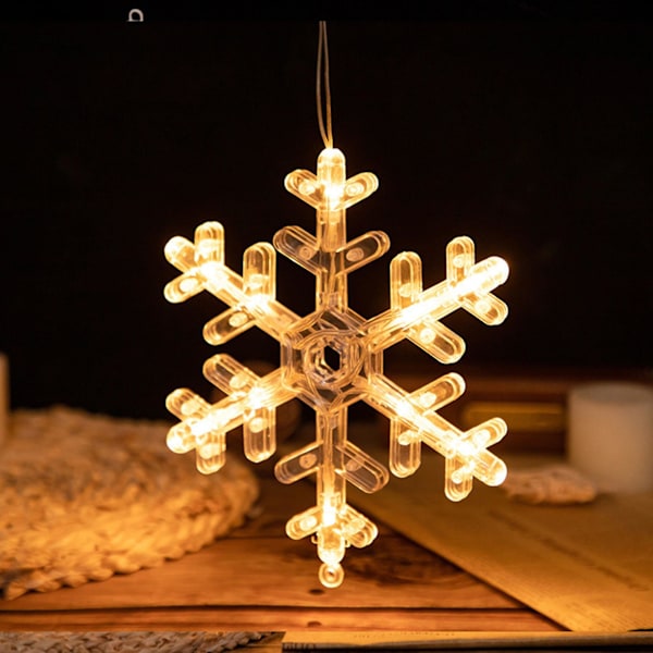 XJ-LED Snöflinga Fönsterlampa Juldekoration Julgransbelysning Batteridriven Hängande Jul Fönsterdekoration Med Sugpropp
