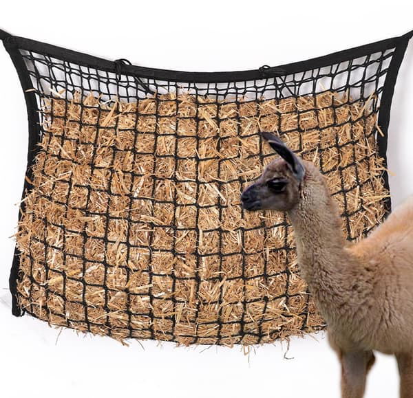 Hönät med långsam utfodring, kraftigt knutfritt polyesterhängnät för hästboxar, släpvagnar, stall, svart 120 x 90 cm