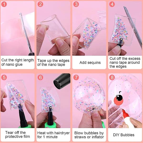 Nano Tape Bubble Kit DIY Bubbelballonger SET B SET B
