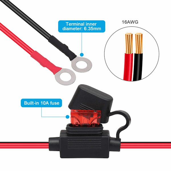 SAE-stik til motorcykelbatterioplader - SAE-ladekabel - Hurtig