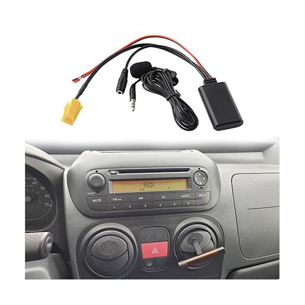 XJ-Bilradio 6-pin Mini Aux In Erstatning 3.5mm Audio Bluetooth Mikrofonkabel For Panda Punto