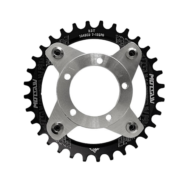 E-sykkel kranksett 104BCD 32T kjedekransadaptersett for midtmotor BBS01 BBS02 sykkelkonverteringer deler svart