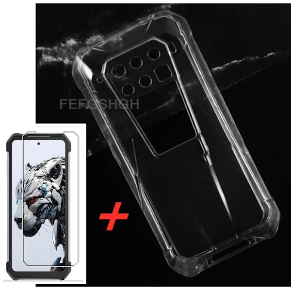 Suojalasi Unihertz 8849 Tank 3 Pro 6.79\" -puhelimelle, silikoninen kirkas suojakuori Unihertz 8849 Tank 3 -puhelimelle, karkaistu lasi
