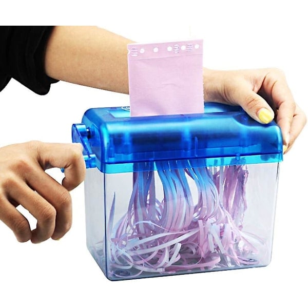 Nirvana Papirshredder Bærbar Mini A6 Håndshredder, Manuel Papirshredder Til A6-Ark, Håndsving Papirshredder Til Kontor Skole Hjem, F...
