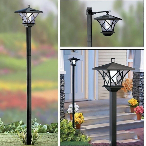 1,5 m LED Solcellsdriven Traditionell Trädgårdslampa Stolpe Lyktlampa Dekor