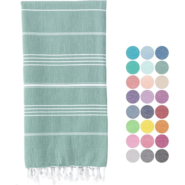 XJ-Strand - Kylpypyyhe Turkista Puuvillaa Kylpy Spa Sauna Hammam Matka Jooga Kuntosali Jahti Lakana Peitto 100 x 180 cm (Teal)