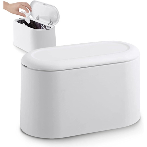 Bordskorg, Plast med Fällbart Lock (Vit)