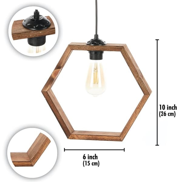 XJ-Ljuskrona Hexagon Antikbehandling