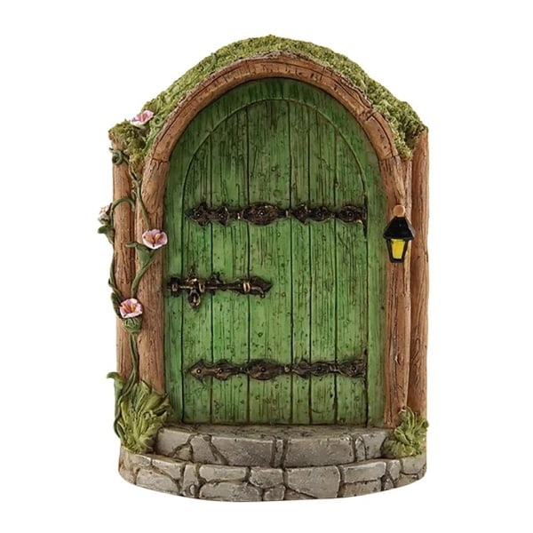 Miniatyr Pixie Älvfé Dörr Träd Trädgård Fönster Dörr Jul