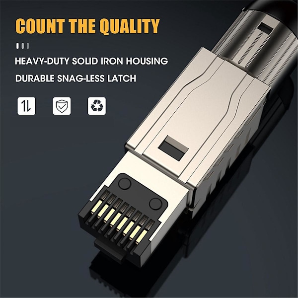 XJ-1 stk. Rj45 Cat7 Ethernet Kabel Konnektorer Rj45 Metal Værktøjsfri Nem Terminering Stik 2000mhz 40g Lan