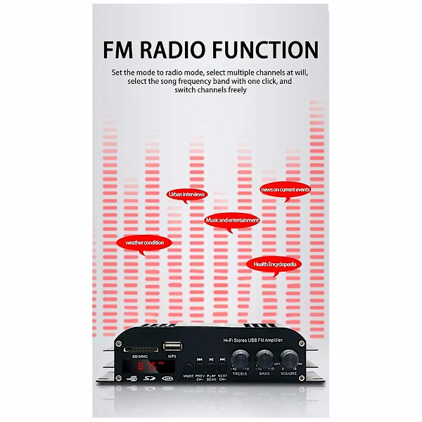 XJ-S-269 4x400w 4.0ch Mini Effektforstærker Audio Karaoke Hjemmebiograf Forstærkere Hjemme Bil Trådløs Forstærker