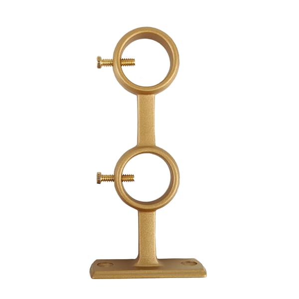 Double Curtain Rod Brackets, 2 Pcs Wall Mounts for 15-25 mm Diameter