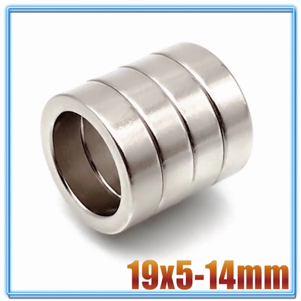 3/10/50/100 st 25x5 mm Hål 20mm 19x5 Hål 14mm Rund Ring Neodymmagnet Starka Permanenta Sällsynta Jordartsmagneter för Hantverk