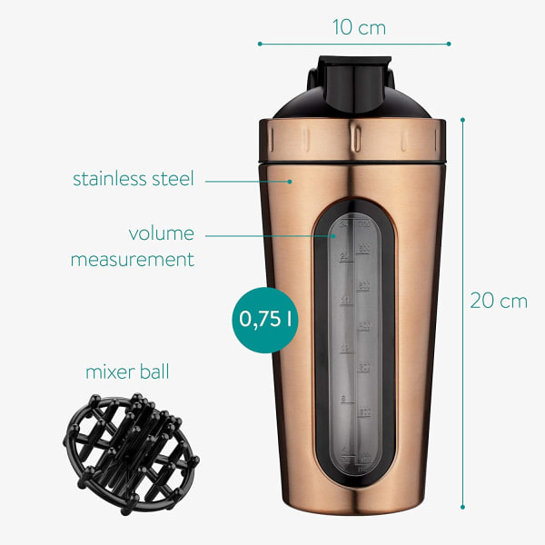 Proteinshaker i rustfrit stål, fitness til proteinshake