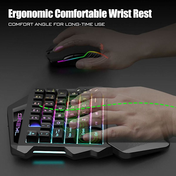 XJ-Enhands Mekaniskt Trådlöst Gamingtangentbord RGB Bakgrundsbelyst Portabelt Mini Tangentbord Spelkontroll För