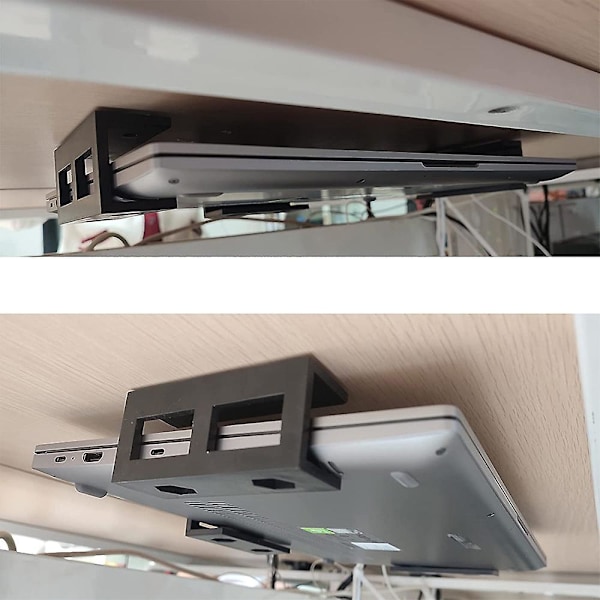 XJ-3 stk. Plast Laptopholder for Under Skrivebord med Skrue, Laptopfeste for Under Skrivebord, Tilleggsutstyr Unde
