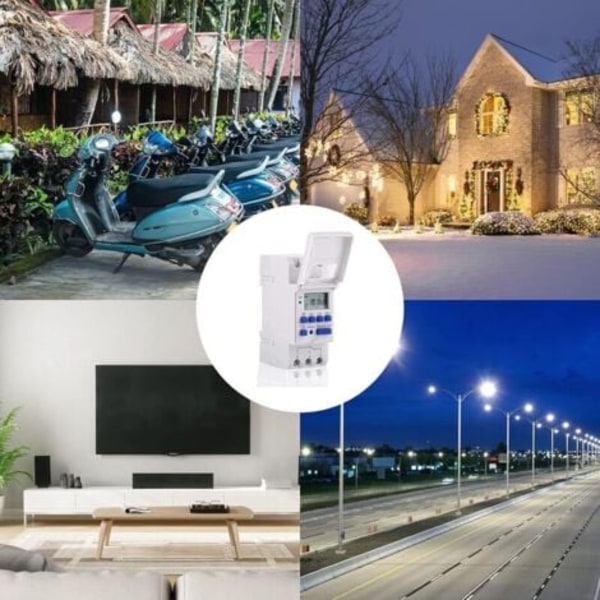 Digitaalinen LCD-ajastin, viikoittainen, ohjelmoitava, 16 On/Off-ohjelmaa, 220 V kellokytkin