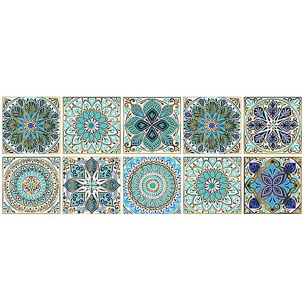 10 kpl Vintage Laattatarrat Kylpyhuoneen Seinätarrat Kodin Seinäkoriste (15X15CM)