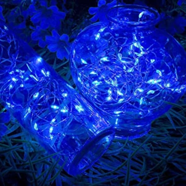 XJ-6-pakkaus 1m Mini LED Valonauha Paristokäyttöinen Sininen