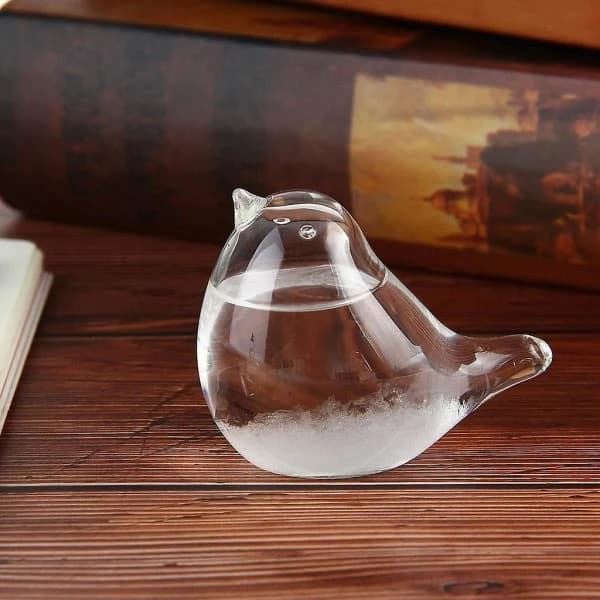 Glas Väderprognos Fågelformad Kristall Bordsdekoration Glashantverk 70ml Vit Ingen