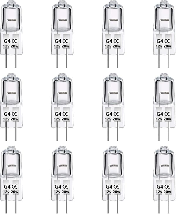 G4 Halogenlampor 20W 12V, 12-pack Halogenlampor Lampa