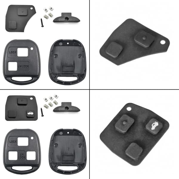 Key Shell / Remote for Toyota - 2 or 3 buttons Black Black 2 knappar kit