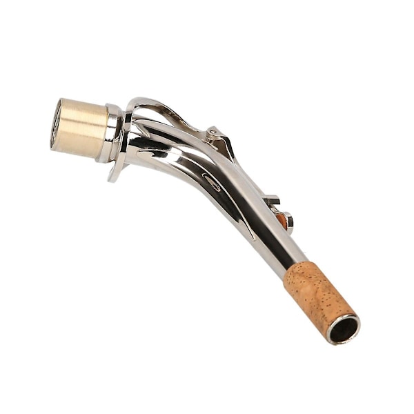 XJ-New Altsaksofon Bøyd Hals Messing Materiale Saksofon Treblåseinstrument Tilbehør 2.5cm, sølv