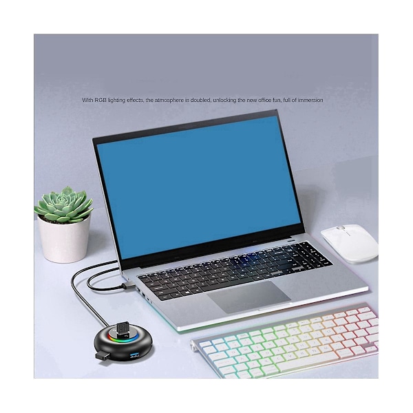 XJ-Portable Understøtter Hot-swappable Transport-stabil Usb 3.0 Hub Cirkulære Hub Dockingstationer, sort Y