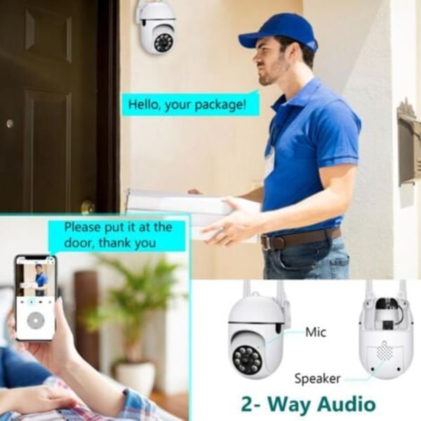 IP WiFi 2.4 + 5G Utomhuskamera HD 1080P x4 Zoom Människospårning Färg Mörkerseende