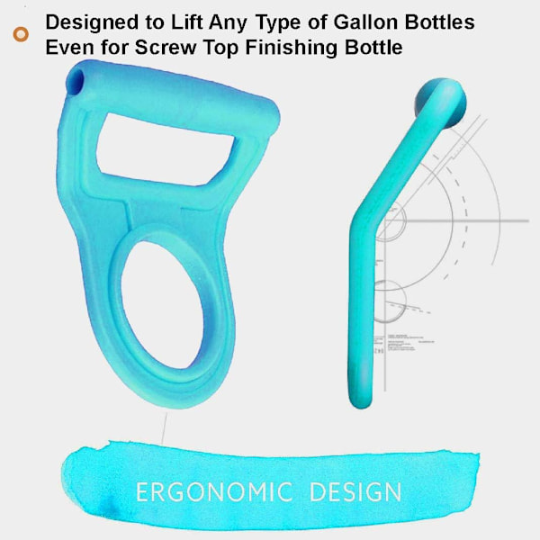 XJ-2-PACK Avansert Ergonomisk 2. generasjons 5 gallons drikkevannsflaske håndtak flaskebærer løfter