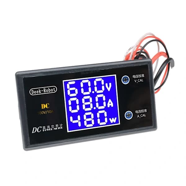 LCD Digital Voltmeter Amperemeter Spenningsstrøm Effektmåler 100V