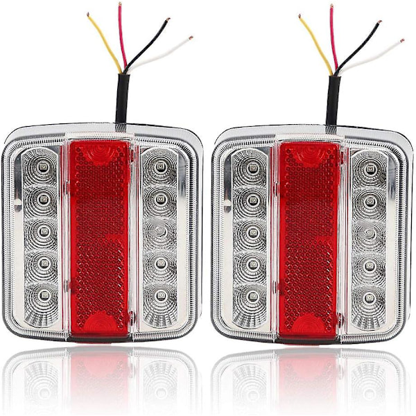 2 stk LED Tilhenger Baklys, Universal Tilhenger Baklys 4 Funksjoner