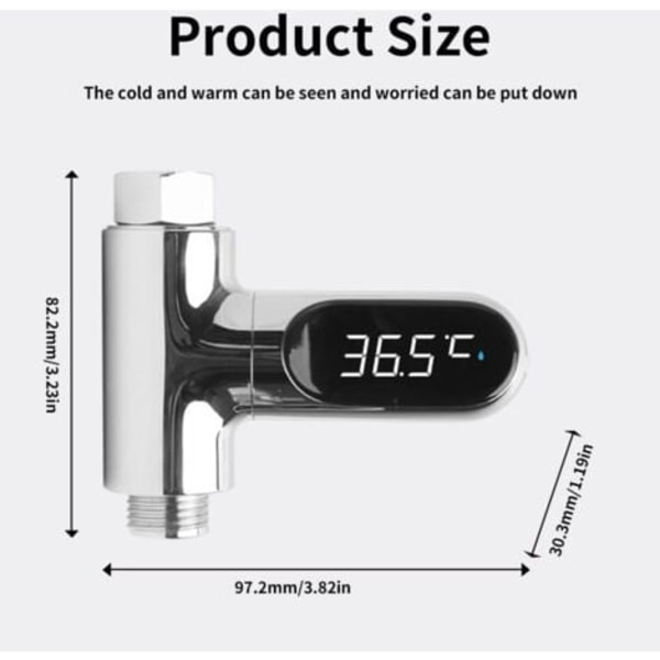 LED Digital Baby Badtermometer, 360° Roterande Skärm, Vattentermometer i Realtid, Självgenererande 0100°, Lämplig för Barn, Äldre och P
