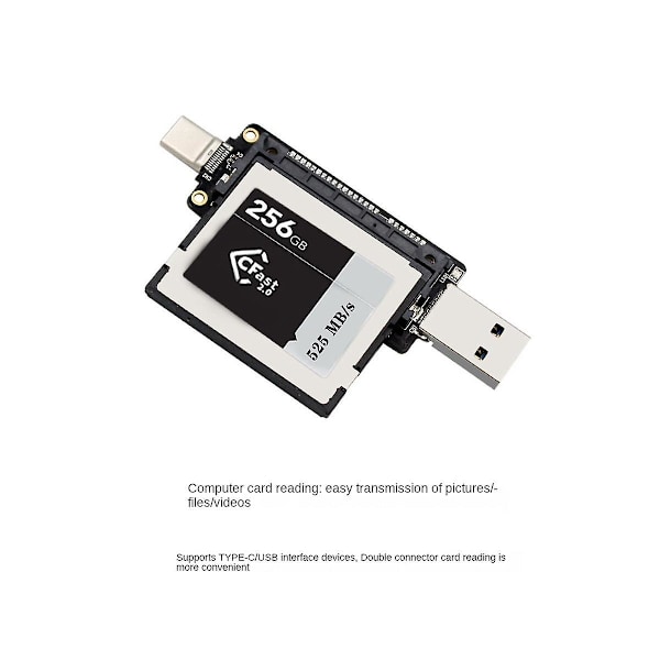 XJ-Cfast Usb 3.1 Typ A+c Kortläsare 10gbps Snabb Kortläsare Portabel Aluminium Cfast Minneskort Adapter