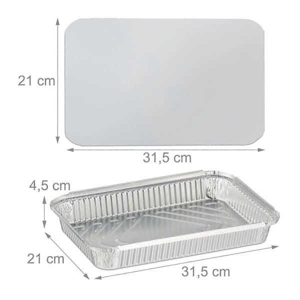 Aluminiumformar med lock 25-pack