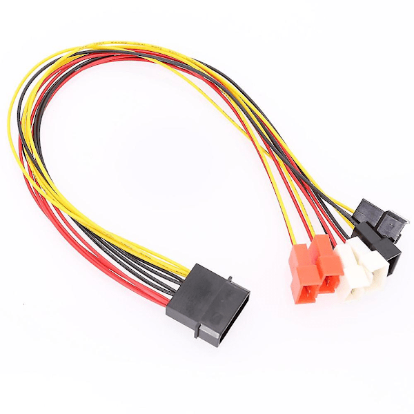 XJ-4pin Molex - 3pin tuulettimen virtakaapelisovitin 12v 7v 5v jäähdytystuulettimen kaapeli