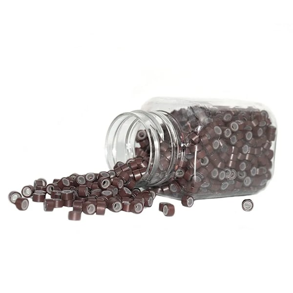 1000 stk silikonforet microlink-hårforlengelse 50*30 micro ring extensions perler verktøy for hår
