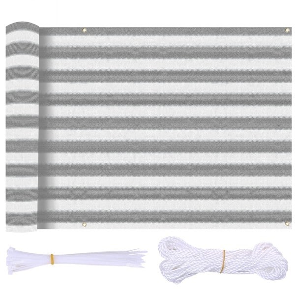 Balkongbeskyttelse for innsyn Grå og Hvit Grå og Hvit Grey and White 750
