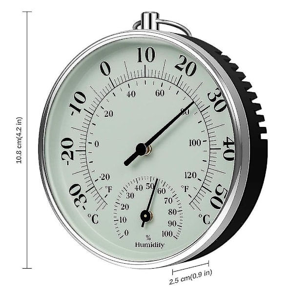 Termometer för inomhus och utomhus 10 cm Hygrometer Termometer för inomhus och utomhus Lufttemperaturmätare Luftkonditionering Hygrometer Mätare In...