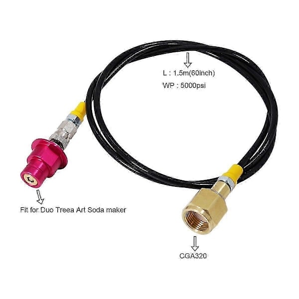 Soda Terra Maskin Co2 Adapter Hurtigkobling Adapter Plastslange Cga320 For Duo/terra/art/crysta