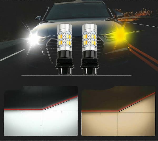 3157 LED DRL Hvit/Gul Switchback Blinklys Parkeringslyspærer