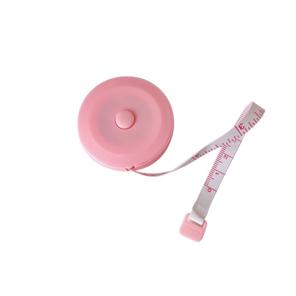 XJ-Kroppsmåttband, mjukt måttband, måttband för sömnad, måttband för tyghantverk, 150 cm rosa infällbart dubbelsidigt måttband